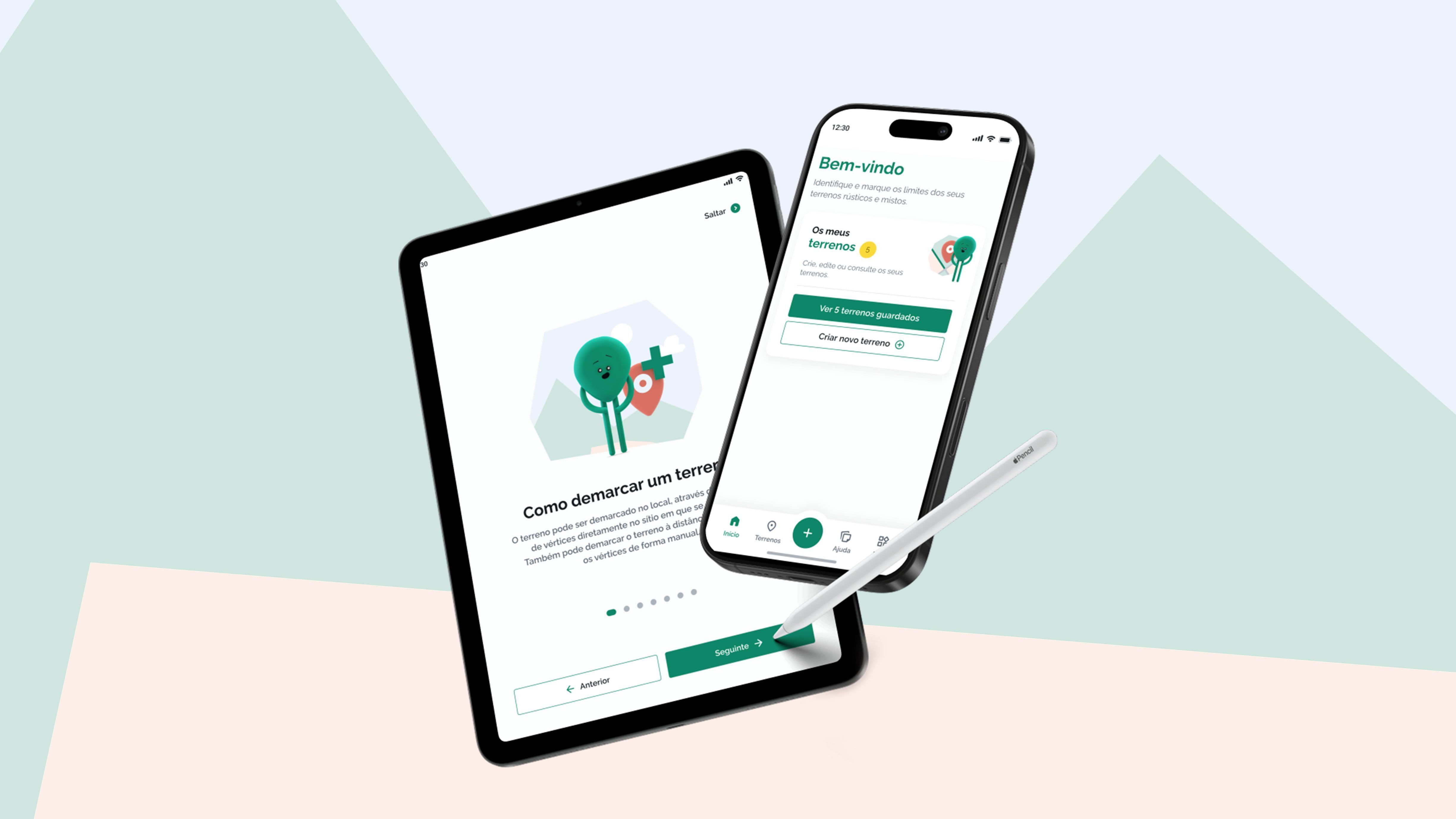 Tablet e telemóvel com APP BUPi