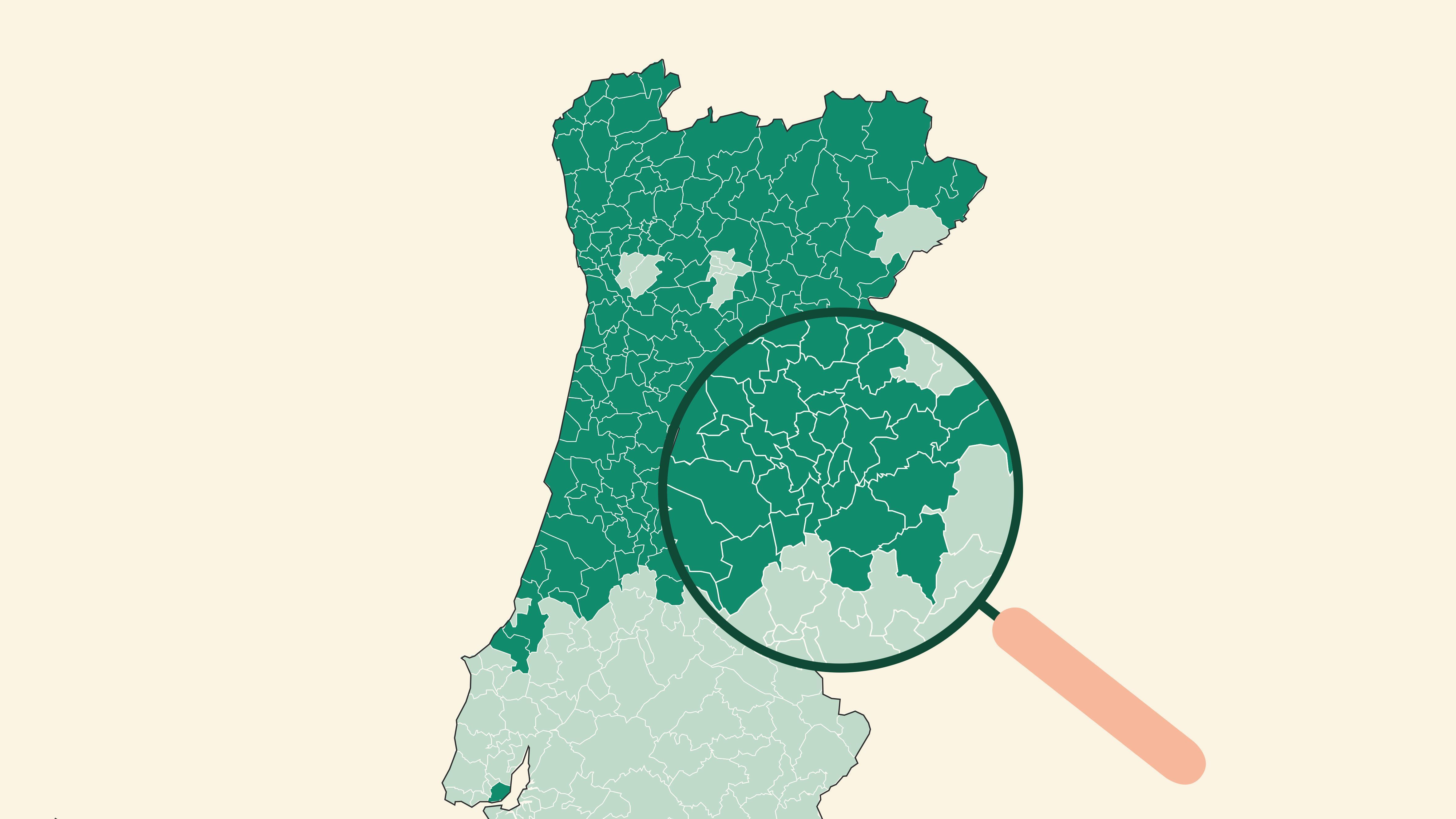 Map with magnifying glass 