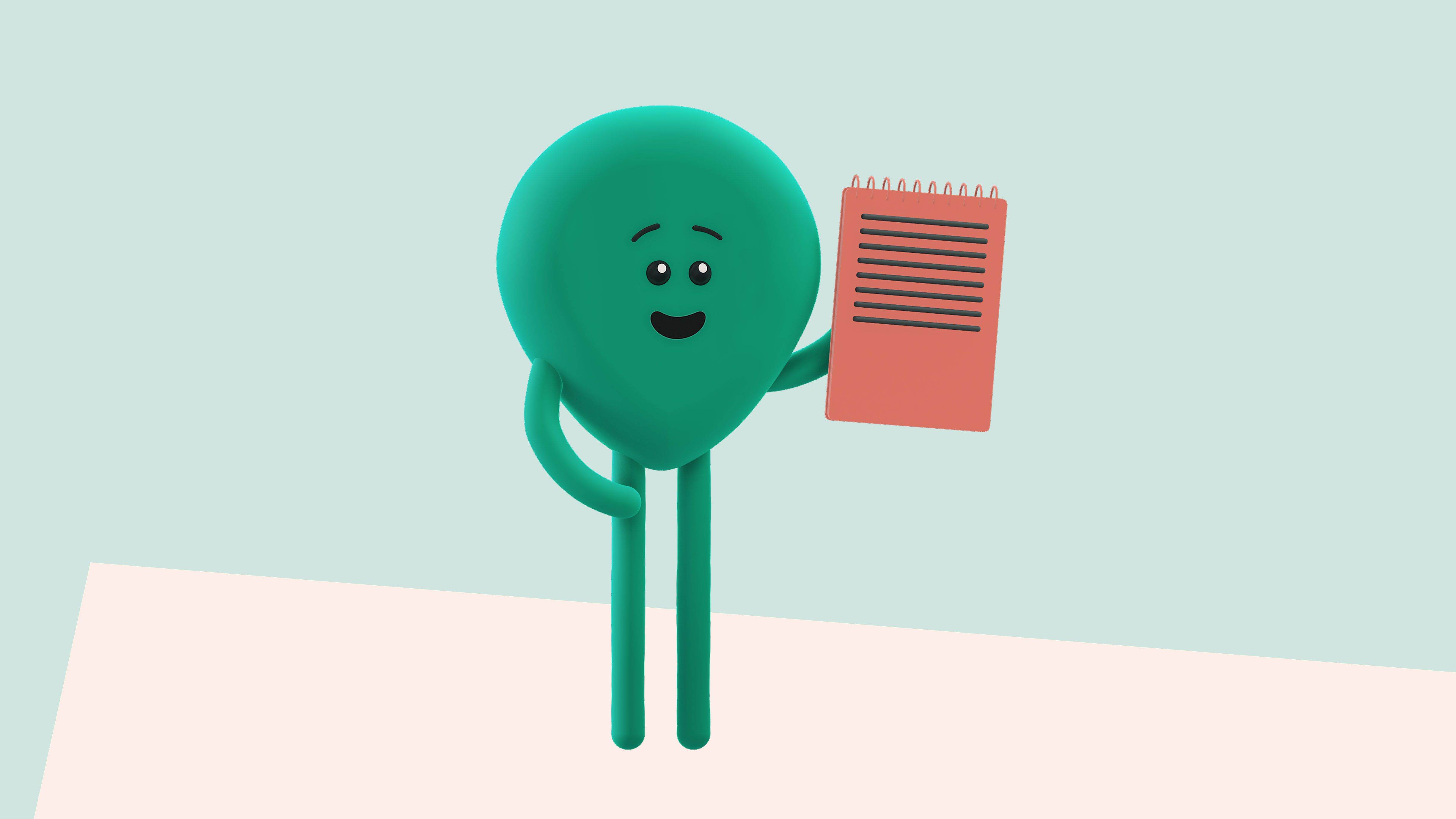Boneco BUPi com caderno